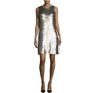 NWT Worthington Silver Sequin Flapper Dress Size M
